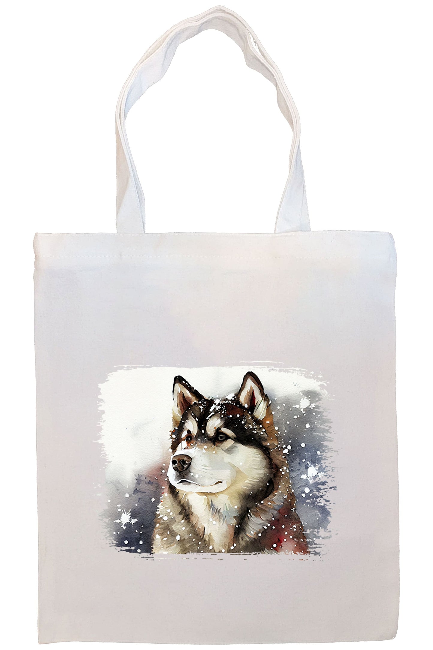 Canvas Tote Bag, Zippered With Handles & Inner Pocket, "Alaskan Malamute"