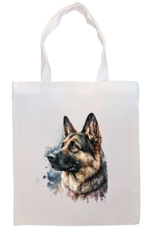 Canvas Tote Bag, Zippered With Handles & Inner Pocket, "German Shepherd"